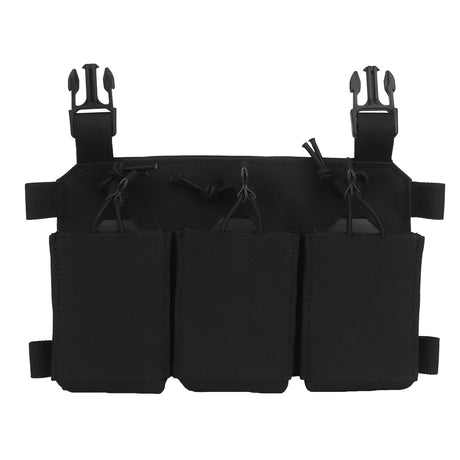 erebus industries slick triple 556 rifle magazine pouch for plate carriers and chest rigs, in black color front side