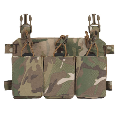 erebus industries slick triple 556 rifle magazine pouch for plate carriers and chest rigs, in multicam pattern front