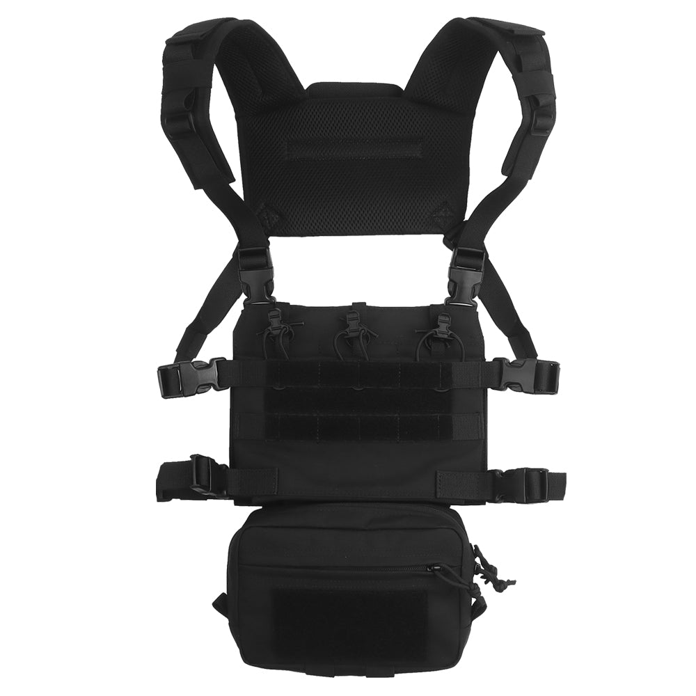 Erebus Industries Tracker Chest Rig Black color, Front view