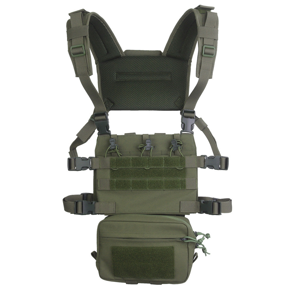 Erebus industries Tracker Chest Rig Ranger Green color, front view