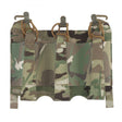 erebus industries urban assaulter triple magazine placard for 556 magazines, for chest rigs and plate carriers, 556 magazines inserted in mag pouch, front side in multicam pattern