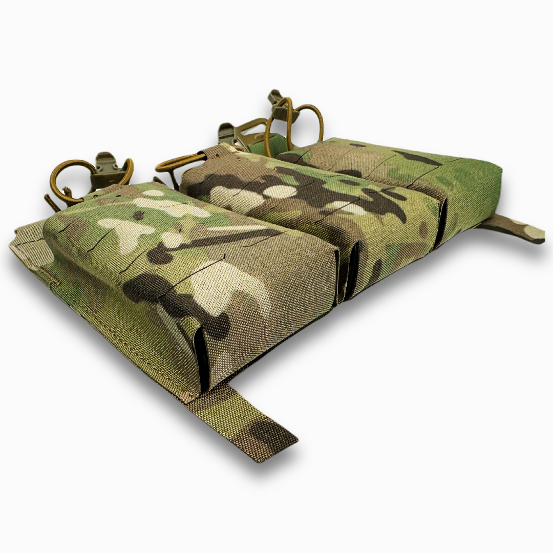 v5 pc placard in multicam 556 magazine pouch with magazine inserted for plate carriers product display close up bottom