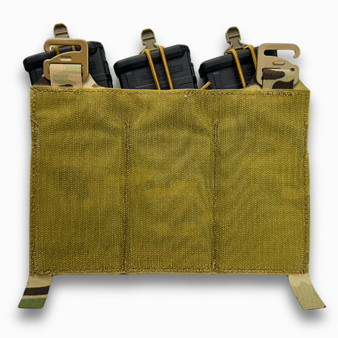 v5 pc placard in multicam 556 magazine pouch with magazine inserted for plate carriers product display back side