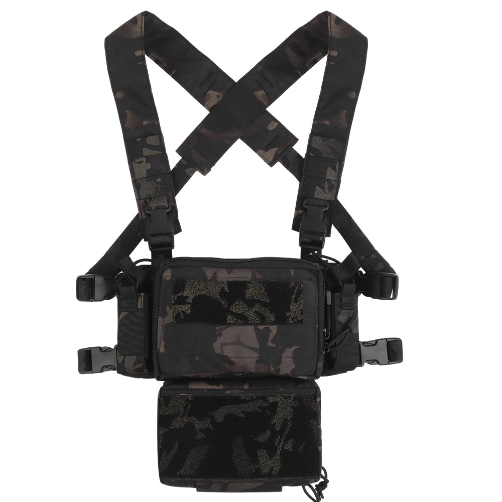 erebus industries MKII Chest Rig Multicam Black, front view display 