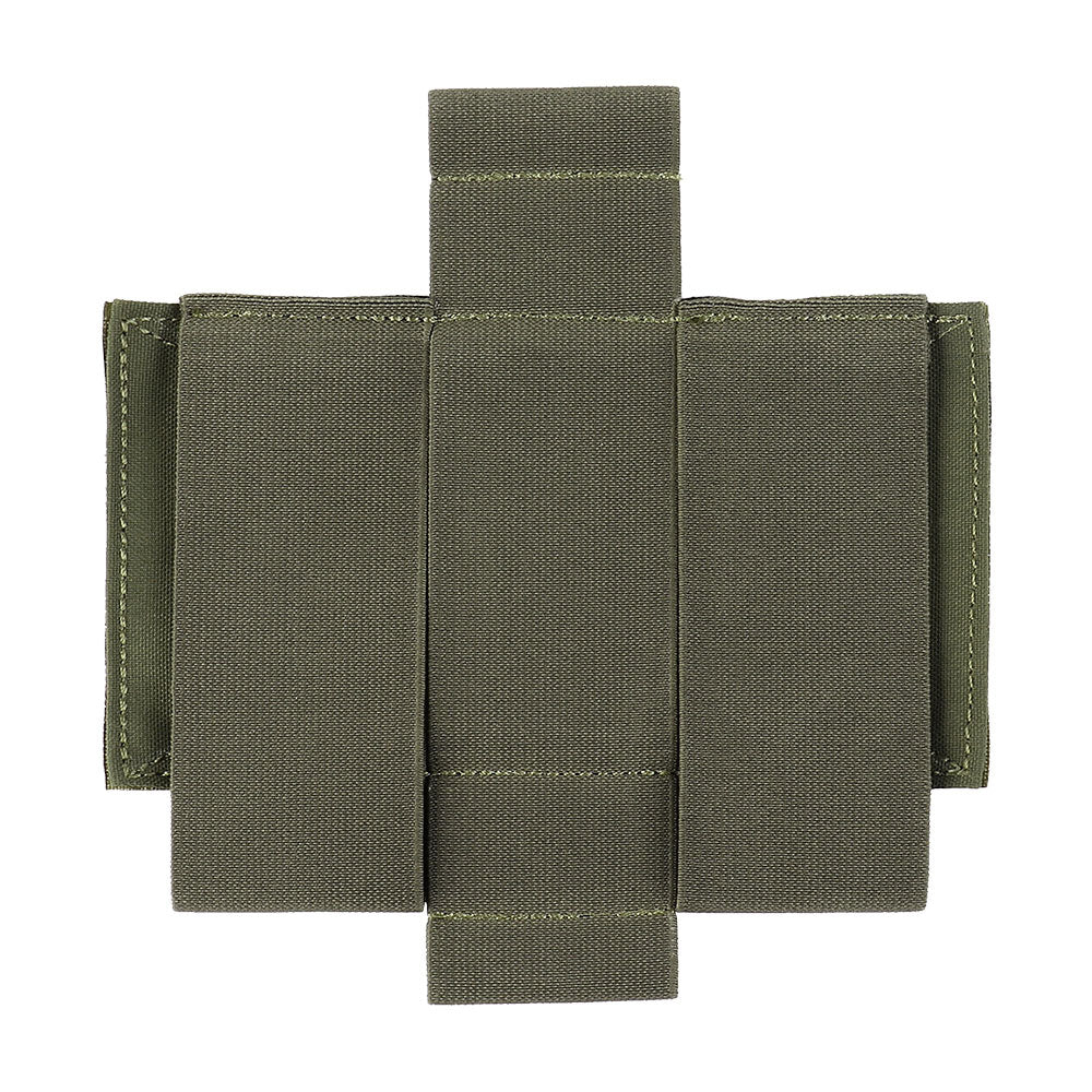 Erebus industries IFAK insert tybe B, Front view close up, empty sleeve, Insert for medical pouches. in ranger green color.