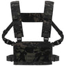 Erebus Industries Slick Rig Chest Rig in Multicam black pattern, front view. 