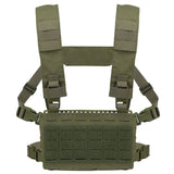 Erebus Industries Slick Rig Chest Rig in ranger green pattern, front view.