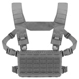 Erebus Industries Slick Rig Chest Rig in Wolf Grey, front view.